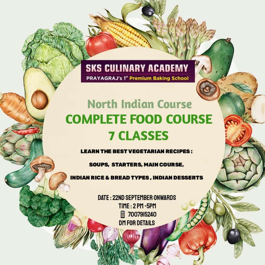Pre registration mandatory. Course fee 6500/- 25 dishes